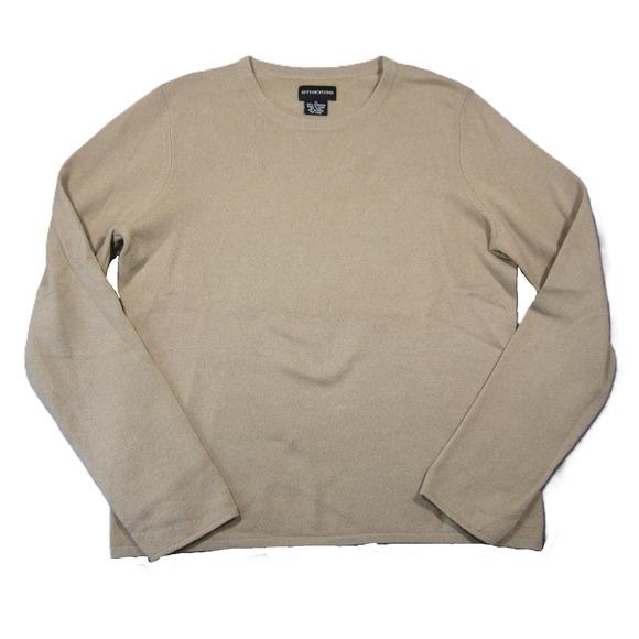 Sutton Studio Cashmere Sweater Women XL Beige Pullover Crewneck Cozy QuietLuxury - Picture 1 of 7